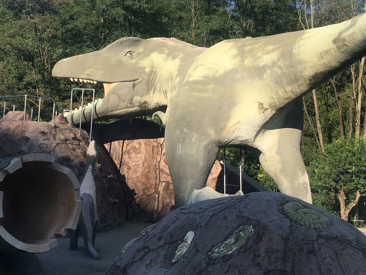 双葉水辺公園の恐竜フタバちゃん　アンモナイトや恐竜卵、恐竜の赤ちゃん